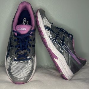 Asics Womens Gel Contend 4 T767N Gray Purple Running Shoes Sneakers Size 9